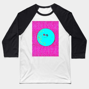 Hot Pink Parsley Moon Face Baseball T-Shirt